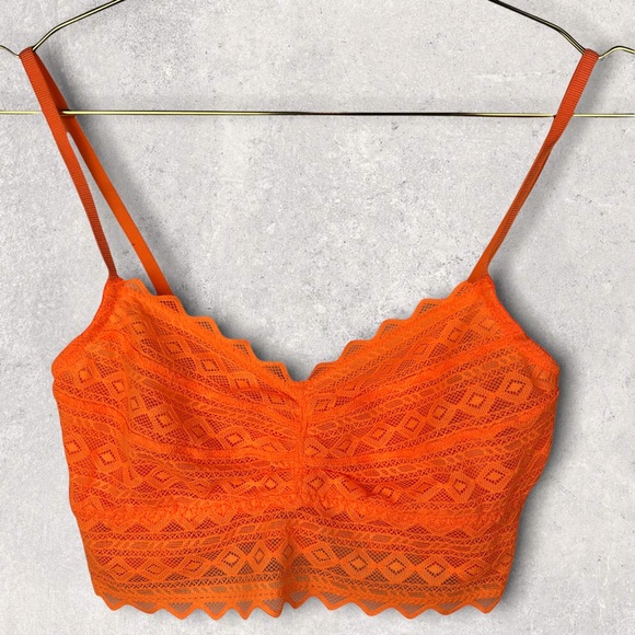 Pink by Victoria Secret Orange Lace Bralette - Picture 1 of 7